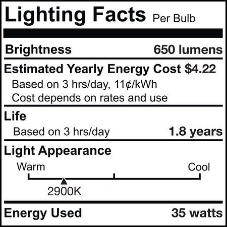 Bulbrite Pack of 5 Halogen T4 Bi-Pin Base G9 Light Bulb, 35 Watt, Clear, 5PK 860827